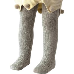imageZando Opaque Cotton Tights for Baby Girls Infants ampamp Toddlers Cozy Winter Leggings with Cable Knit Design Size 03M to 67TC Grey 25t