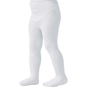 imageZando Opaque Cotton Tights for Baby Girls Infants ampamp Toddlers Cozy Winter Leggings with Cable Knit Design Size 03M to 67TC White 25t