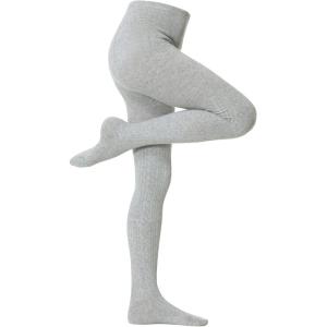 imageZando Opaque Cotton Tights for Baby Girls Infants ampamp Toddlers Cozy Winter Leggings with Cable Knit Design Size 03M to 67TGirls Grey