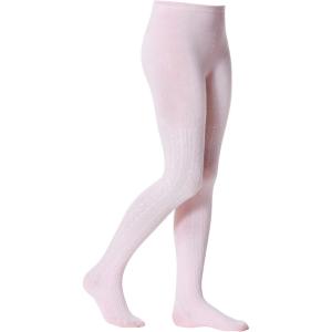 imageZando Opaque Cotton Tights for Baby Girls Infants ampamp Toddlers Cozy Winter Leggings with Cable Knit Design Size 03M to 67TGirls Pink