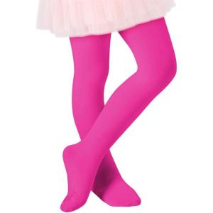 imageZando Ultra Soft Ballet Tights for Girls Footed Dance Tights Colorful Girls Leggings212T ToddlerLittle KidBig KidGirls Hot Pink