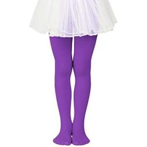 imageZando Ultra Soft Ballet Tights for Girls Footed Dance Tights Colorful Girls Leggings212T ToddlerLittle KidBig KidGirls Purple