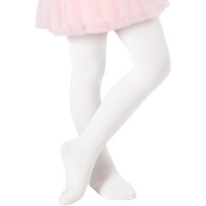 imageZando Ultra Soft Ballet Tights for Girls Footed Dance Tights Colorful Girls Leggings212T ToddlerLittle KidBig KidGirls White