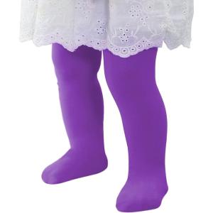 imageZando Ultra Soft Ballet Tights for Girls Footed Dance Tights Colorful Girls Leggings212T ToddlerLittle KidBig KidToddler Purple