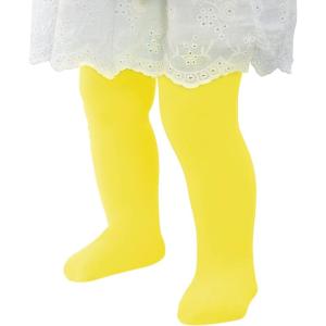 imageZando Ultra Soft Ballet Tights for Girls Footed Dance Tights Colorful Girls Leggings212T ToddlerLittle KidBig KidToddler Yellow