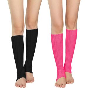 imageZando Womens Fashion Warmers Adult Junior 80s Ribbed Knitted Long Socks for Party Sports Casual SocksZ Blacks Pink