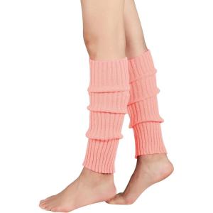 imageZando Womens Fashion Warmers Adult Junior 80s Ribbed Knitted Long Socks for Party Sports Casual SocksZ Light Pink