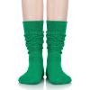 imageZando Slouch Socks Women Scrunch Socks Heavy Soft Extra Long Winter Socks Knee High Knit Boot Socks 80s 90s SocksGrass Green