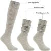 imageZando Slouch Socks Women Scrunch Socks Heavy Soft Extra Long Winter Socks Knee High Knit Boot Socks 80s 90s SocksGrey