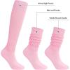 imageZando Slouch Socks Women Scrunch Socks Heavy Soft Extra Long Winter Socks Knee High Knit Boot Socks 80s 90s SocksPink