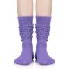 imageZando Slouch Socks Women Scrunch Socks Heavy Soft Extra Long Winter Socks Knee High Knit Boot Socks 80s 90s SocksPurple
