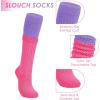 imageZando Slouch Socks Women Scrunch Socks Heavy Soft Extra Long Winter Socks Knee High Knit Boot Socks 80s 90s SocksPurplerose Red