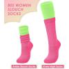 imageZando Slouch Socks Women Scrunch Socks Heavy Soft Extra Long Winter Socks Knee High Knit Boot Socks 80s 90s SocksPurplerose Red