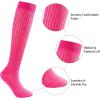 imageZando Slouch Socks Women Scrunch Socks Heavy Soft Extra Long Winter Socks Knee High Knit Boot Socks 80s 90s SocksRose Red