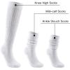 imageZando Slouch Socks Women Scrunch Socks Heavy Soft Extra Long Winter Socks Knee High Knit Boot Socks 80s 90s SocksWhite