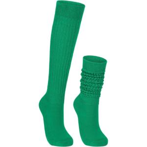 imageZando Slouch Socks Women Scrunch Socks Heavy Soft Extra Long Winter Socks Knee High Knit Boot Socks 80s 90s SocksGrass Green