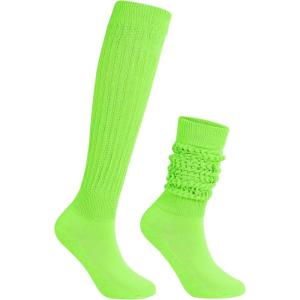 imageZando Slouch Socks Women Scrunch Socks Heavy Soft Extra Long Winter Socks Knee High Knit Boot Socks 80s 90s SocksGreen