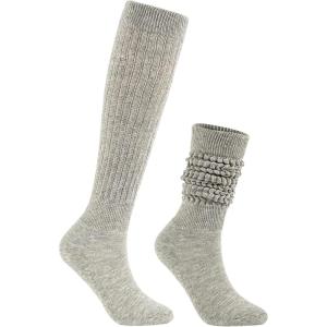 imageZando Slouch Socks Women Scrunch Socks Heavy Soft Extra Long Winter Socks Knee High Knit Boot Socks 80s 90s SocksGrey