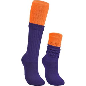 imageZando Slouch Socks Women Scrunch Socks Heavy Soft Extra Long Winter Socks Knee High Knit Boot Socks 80s 90s SocksOrangepurple