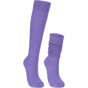 imageZando Slouch Socks Women Scrunch Socks Heavy Soft Extra Long Winter Socks Knee High Knit Boot Socks 80s 90s SocksPurple