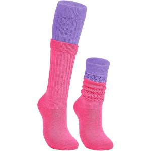 imageZando Slouch Socks Women Scrunch Socks Heavy Soft Extra Long Winter Socks Knee High Knit Boot Socks 80s 90s SocksPurplerose Red