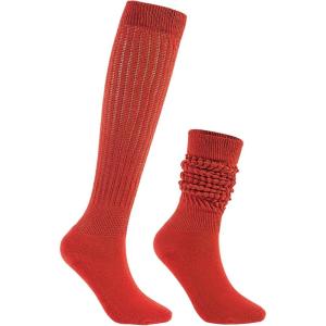 imageZando Slouch Socks Women Scrunch Socks Heavy Soft Extra Long Winter Socks Knee High Knit Boot Socks 80s 90s SocksRed