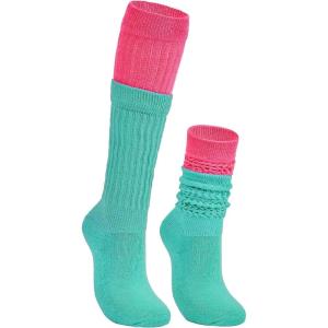imageZando Slouch Socks Women Scrunch Socks Heavy Soft Extra Long Winter Socks Knee High Knit Boot Socks 80s 90s SocksRose Redlake Blue