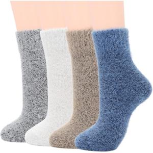 imageZando Womens Wool Socks Winter Athletic Socks Crew Sock Warm Hiking Merino Wool Socks Soft Thick Mid CalfA Fuzzy Group
