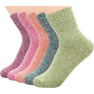 imageZando Womens Wool Socks Winter Athletic Socks Crew Sock Warm Hiking Merino Wool Socks Soft Thick Mid CalfA Pure Bright