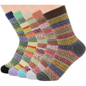imageZando Womens Wool Socks Winter Athletic Socks Crew Sock Warm Hiking Merino Wool Socks Soft Thick Mid CalfCurve