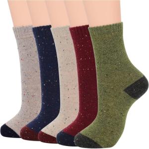 imageZando Womens Wool Socks Winter Athletic Socks Crew Sock Warm Hiking Merino Wool Socks Soft Thick Mid CalfX Spots
