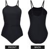 imageZando High Neck One Piece Swimsuit Women Tummy Control Swim Suits for Women Sexy High Cut Bathing Suit Slimming SwimwearBlack