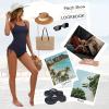 imageZando Ribbed One Piece Swimsuit Women Tummy Control Swim Suits for Women Sexy Tie Side High Cut Bathing Suit SwimwearBrown