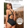 imageZando Sexy Bathing Suit for Women Backless One Piece Swimsuit for Women High Cut Swim Suit Tummy Control Sports SwimwearBlack