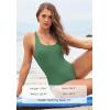 imageZando Sexy Bathing Suit for Women Backless One Piece Swimsuit for Women High Cut Swim Suit Tummy Control Sports SwimwearGreen