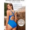 imageZando Sexy Bathing Suit for Women Backless One Piece Swimsuit for Women High Cut Swim Suit Tummy Control Sports SwimwearRoyal Blue