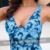 imageZando 2024 One Piece Swimsuit for Women Sexy V Neck Padded Swimsuit with Steel Rings Women Bathing Suit for Womens SwimsuitsBlue