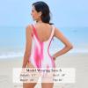 imageZando 2024 One Piece Swimsuit for Women Sexy V Neck Padded Swimsuit with Steel Rings Women Bathing Suit for Womens SwimsuitsPink