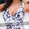imageZando 2024 One Piece Swimsuit for Women Sexy V Neck Padded Swimsuit with Steel Rings Women Bathing Suit for Womens SwimsuitsWhite