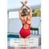 imageZando One Piece Bathing Suit for Women Adjustable Strap One Piece Swimsuit for Women Swim Suit Slimming Athletic BeachwearRed