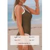 imageZando Womens One Piece Swimsuit UShaped Bathing Suit for Women Adjustable Strap Swimsuit Sports Bathing Suits High CutBrown  White
