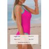 imageZando Womens One Piece Swimsuit UShaped Bathing Suit for Women Adjustable Strap Swimsuit Sports Bathing Suits High CutHot Pink  Blue