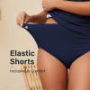 imageZando Tankini Swimsuits for Women 2025 Ribbed Ruched Bathing Suit Top with High Waisted Bottom Two Piece Slimming SwimsuitNavy
