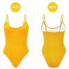 imageZando One Piece Swimsuit Women Sexy Ribbed Swim Suits for Women 2025 Bathing Suit Open Back Swimsuits Slimming Women SwimwearYellow