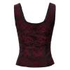 imageZando Renaissance Costume Women Pirate Medieval Viking Corsets Top Vintage Costume Steampunk Gothic Tank TopBlack Red Roses