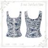 imageZando Renaissance Costume Women Pirate Medieval Viking Corsets Top Vintage Costume Steampunk Gothic Tank TopBlue Butterfly Print
