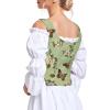 imageZando Renaissance Costume Women Pirate Medieval Viking Corsets Top Vintage Costume Steampunk Gothic Tank TopGreen Floral Butterfly