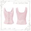 imageZando Renaissance Costume Women Pirate Medieval Viking Corsets Top Vintage Costume Steampunk Gothic Tank TopPink Jacquard