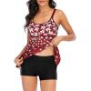 imageZando Womens Swimsuits 2 Piece 2025 Tankini Bathing Suits Swim Suits for Women Swimwear Bathing Suit Top with BoyshortsZ Red White Floral