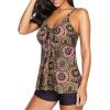 imageZando Womens Tankini Swimsuits for Women 2025 Tummy Control Swimsuit Bathing Suit Top with Boyshorts Flowy Women SwimwearB Coffee Flower